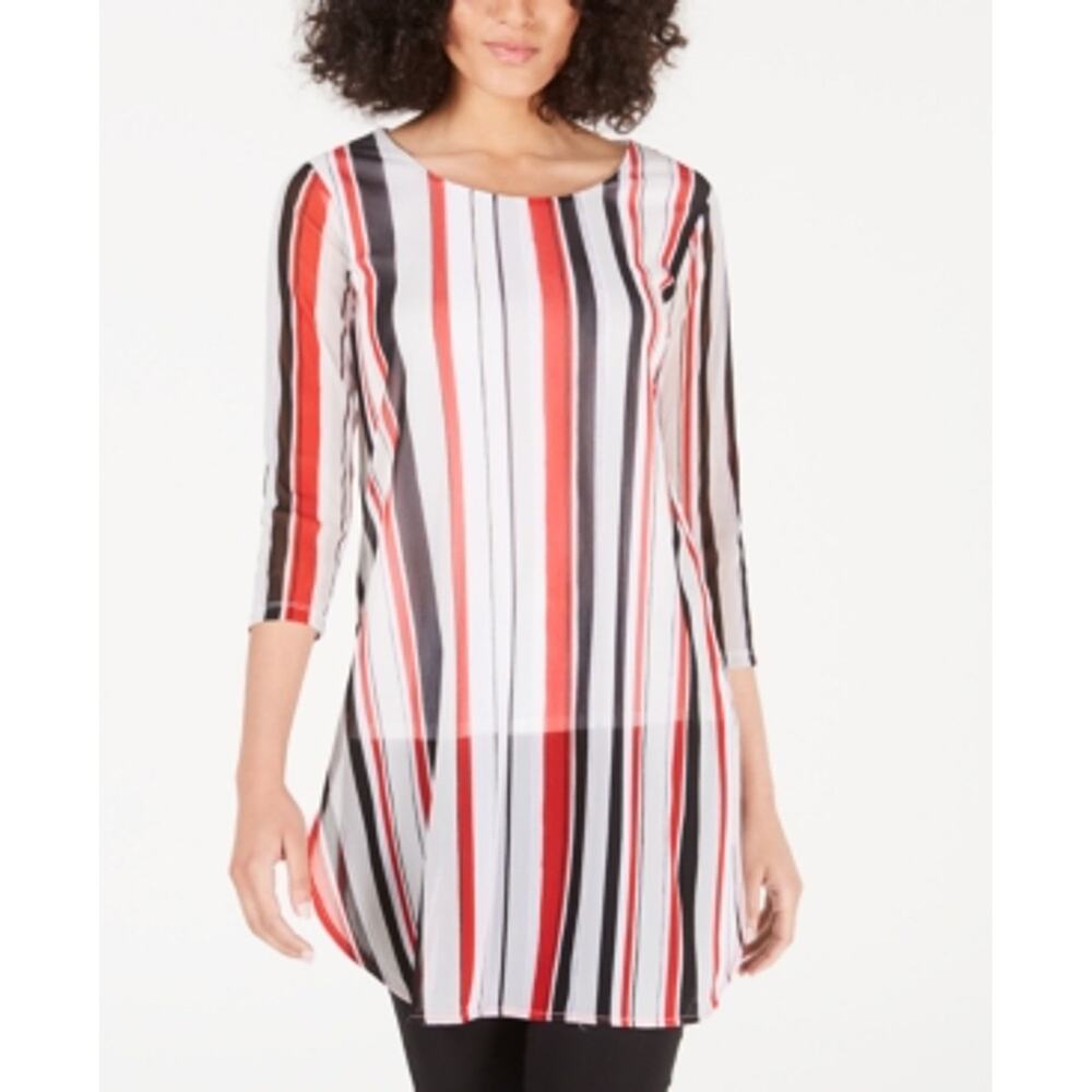 Alfani 3/4 Sleeve Striped Super Tunic
